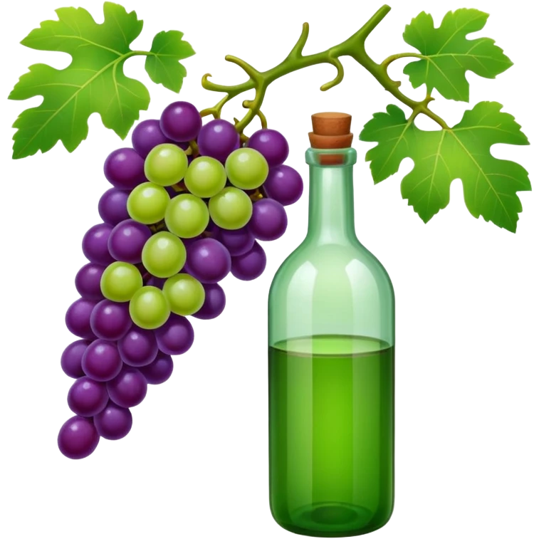 Grapes vine bottle emoji