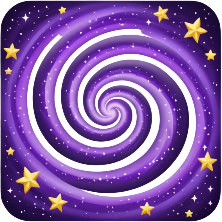 Purple Galaxy emoji with shining stars emoji