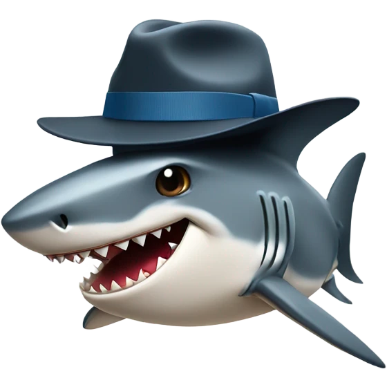 Shark with a fedora emoji