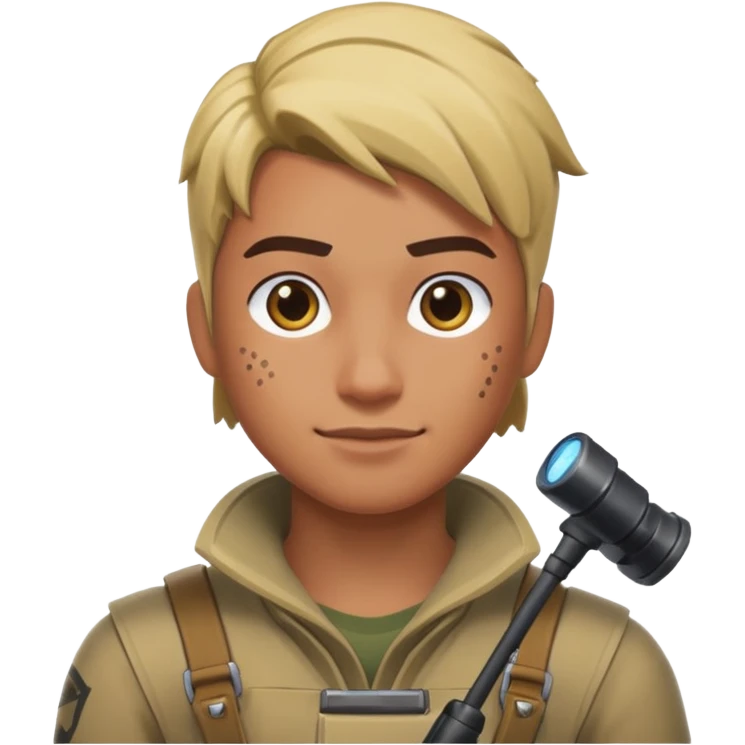 Make a person playing fortnite with clix emoji
