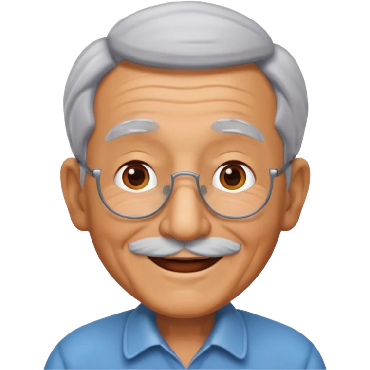Happy Grandpa face 3d emoji