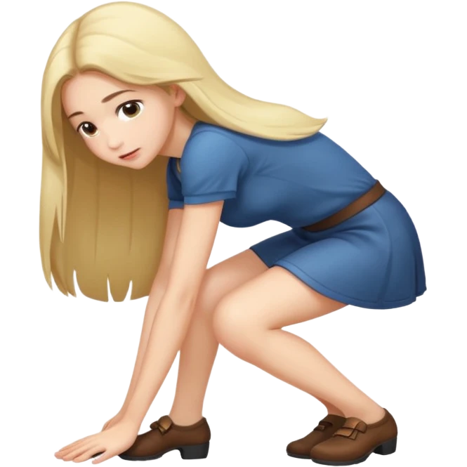 girl bending down foward  emoji