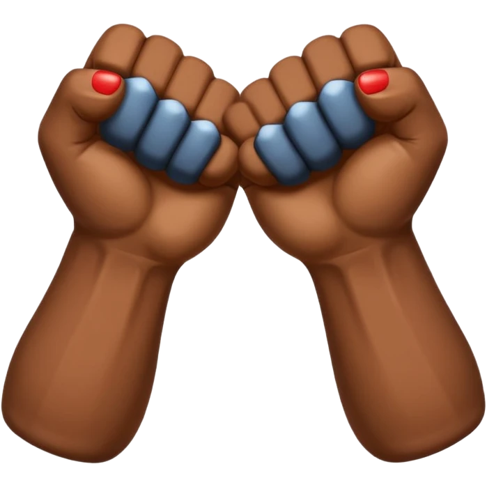 Two fists crossed over like being handcuffed just without the cuffs in an upward and downword motion emoji