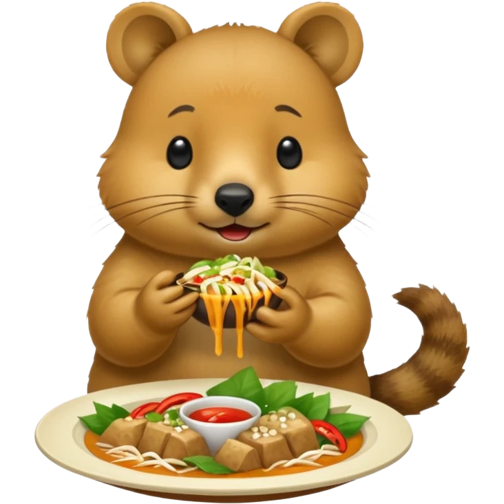 quokka eating vietnamese food emoji