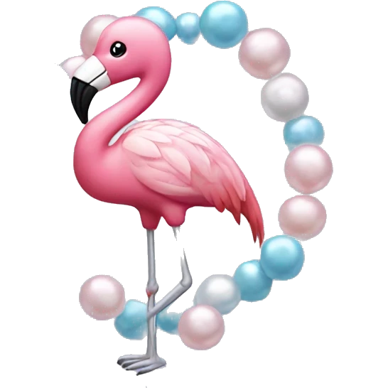 Blue flamingo wearing chuck Taylor and pearls emoji