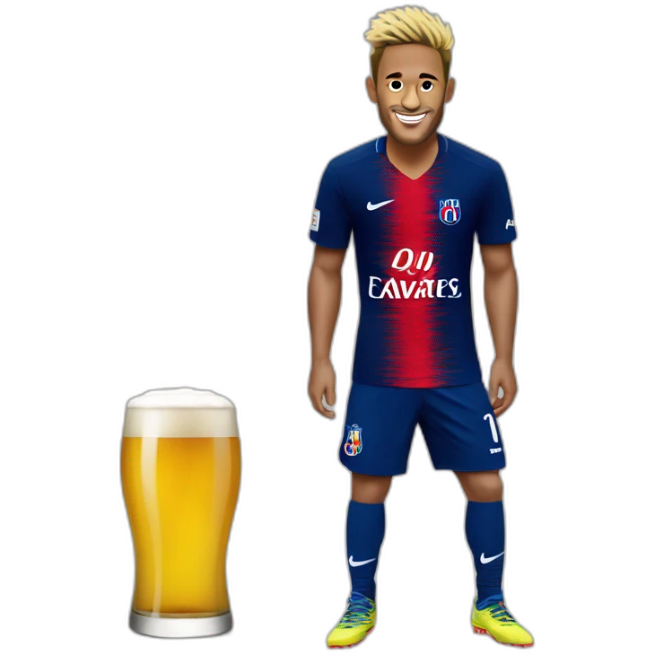 Neymar boi une bière emoji
