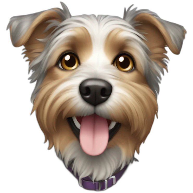 dog-australian-yorkshire-older-closeup-smile emoji