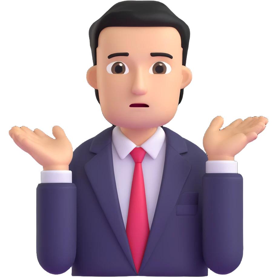 business man with judgmental expression emoji