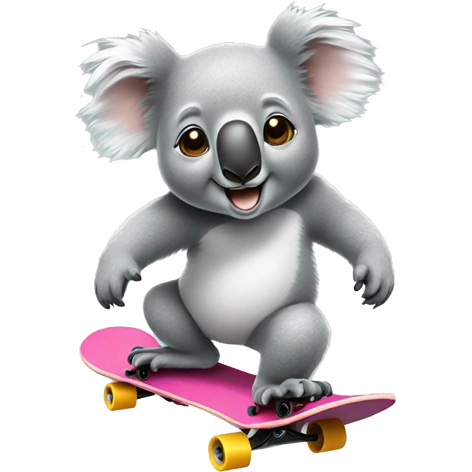 koala bear on a skateboard emoji