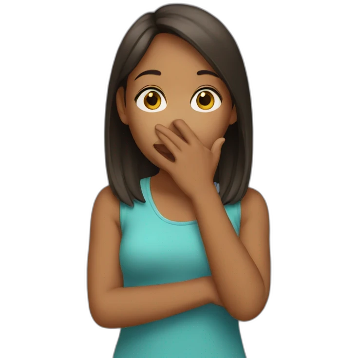 Girl with her hand over her mouth  emoji