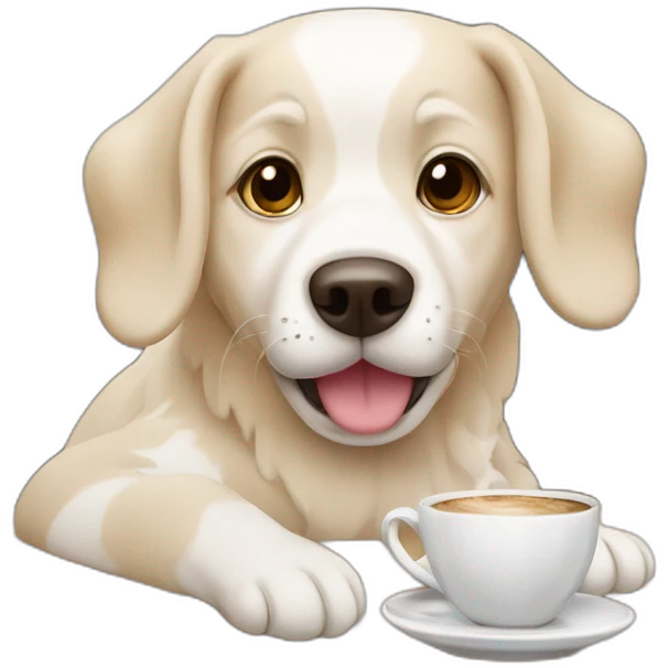 Cachorro tomando café emoji