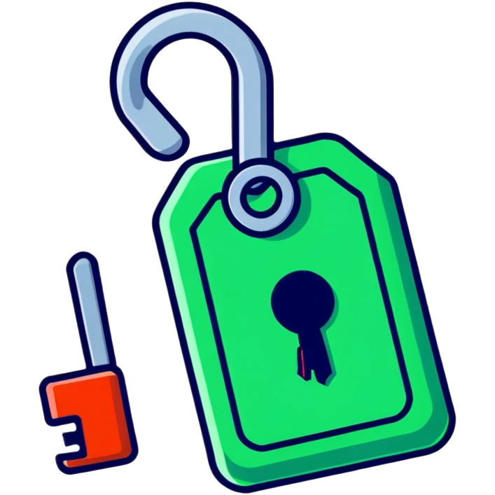 security key with digital code emoji