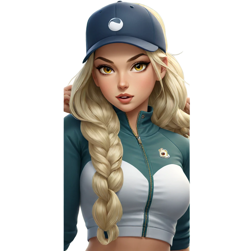 blonde girl in baseball cap emoji