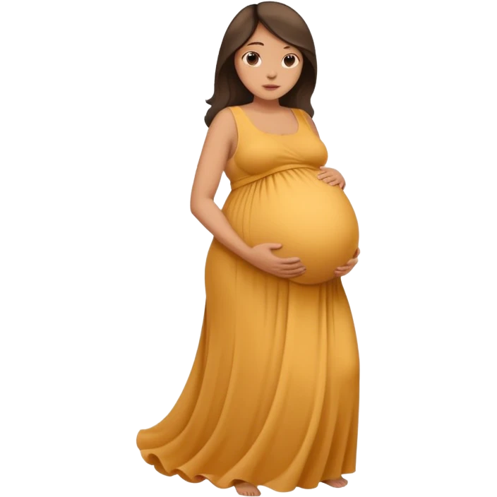 heavily pregnant woman with extremely large overdue belly emoji
