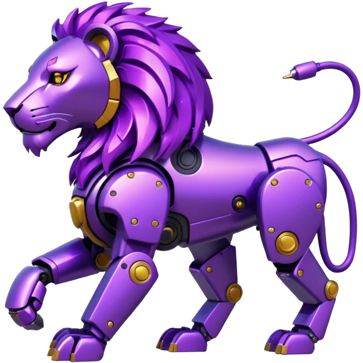glitter mech lion purple cyberpunk emoji