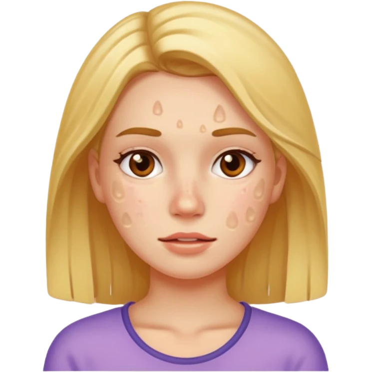 woman with acne and pimple on skin emoji