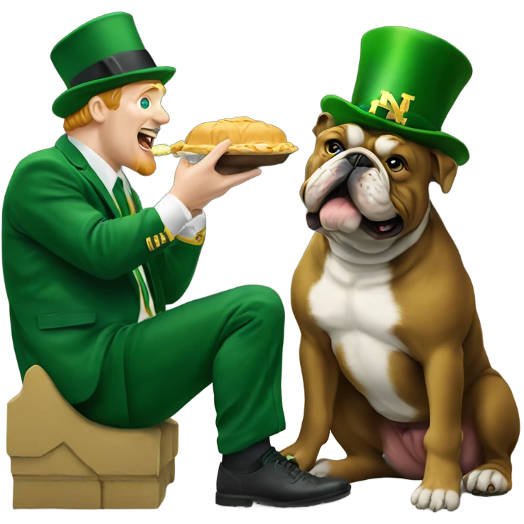 Notre dame Irish leprechaun eating bulldog emoji