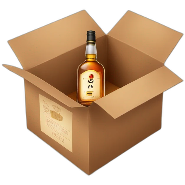 bottle alcohol whisky inside the box emoji