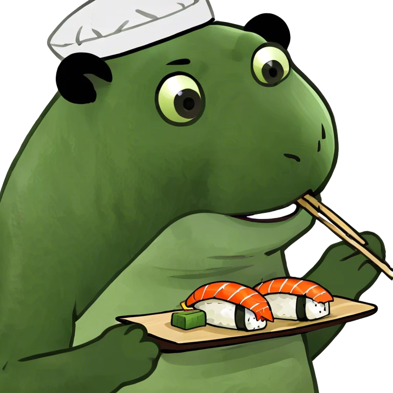 Panda eating sushi emoji