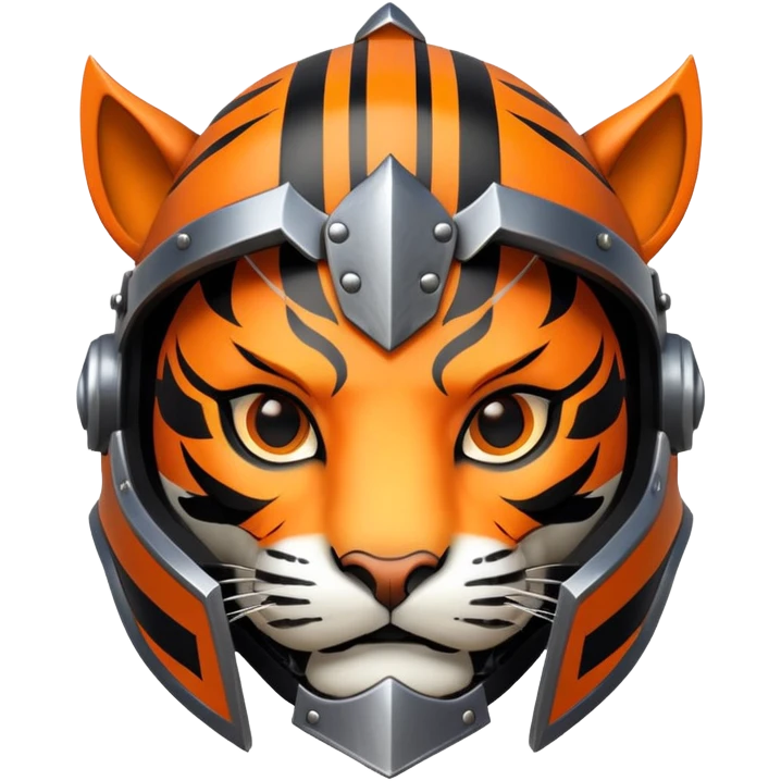 knight tiger face with armor and helmet fantasy character for Twitch emote emoji