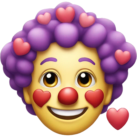 Smiling clown with hearts  emoji