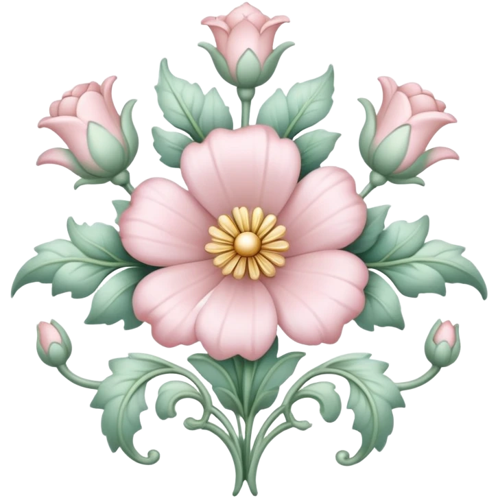 rococo flower in pastel colors emoji
