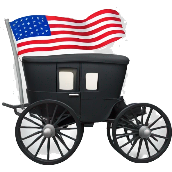 Amish buggy with American flag emoji