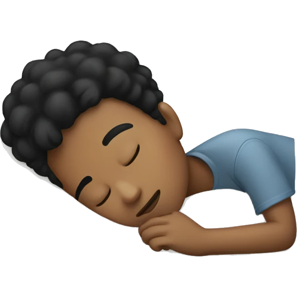 A boy sleeping with black hair emoji