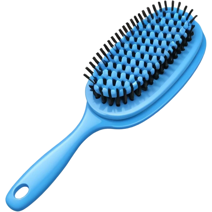 blue hairbrush with bristles emoji