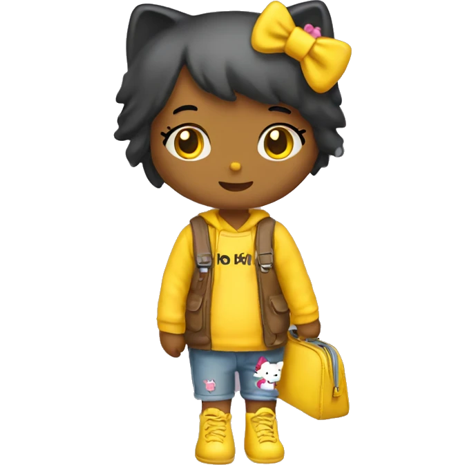 hellokitty with yellow bag emoji