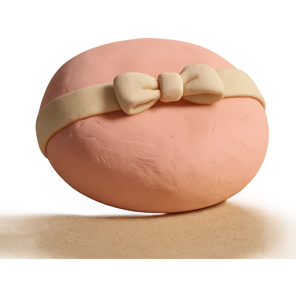claymation style pink powderpuff emoji