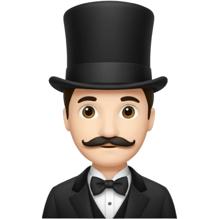 Fancy man with top hat and mustache emoji