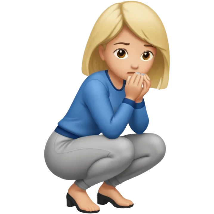 Woman squatting and pissing emoji