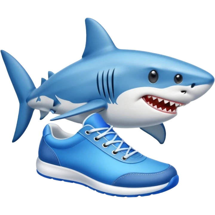Shark with blue shoes emoji