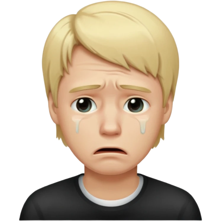 man crying with blond hair emoji