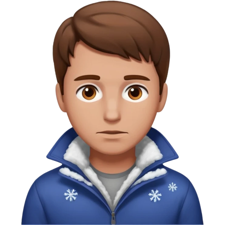 Guy looking at snow on the ground emoji