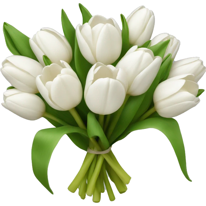 white tulip bouquet  emoji