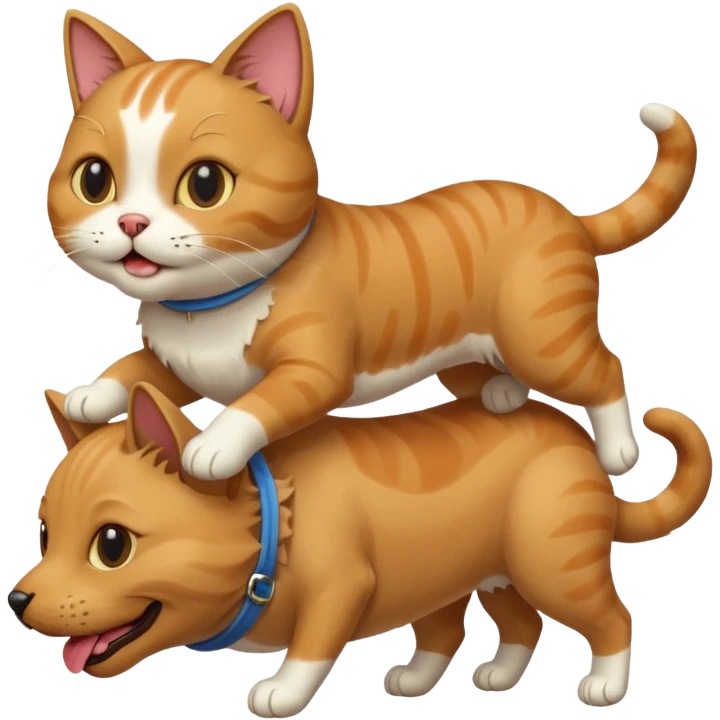 Cat riding a dog  emoji