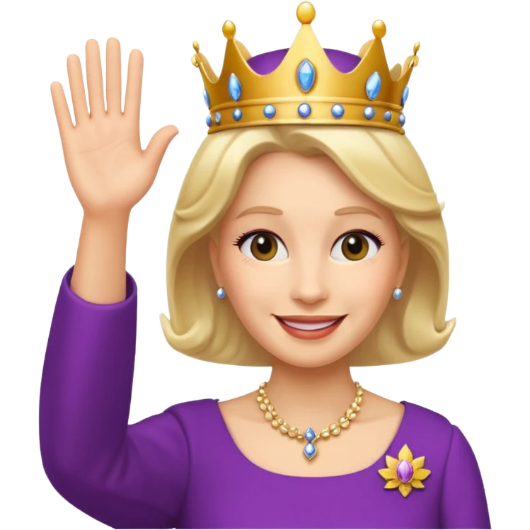 Queen saying bye emoji