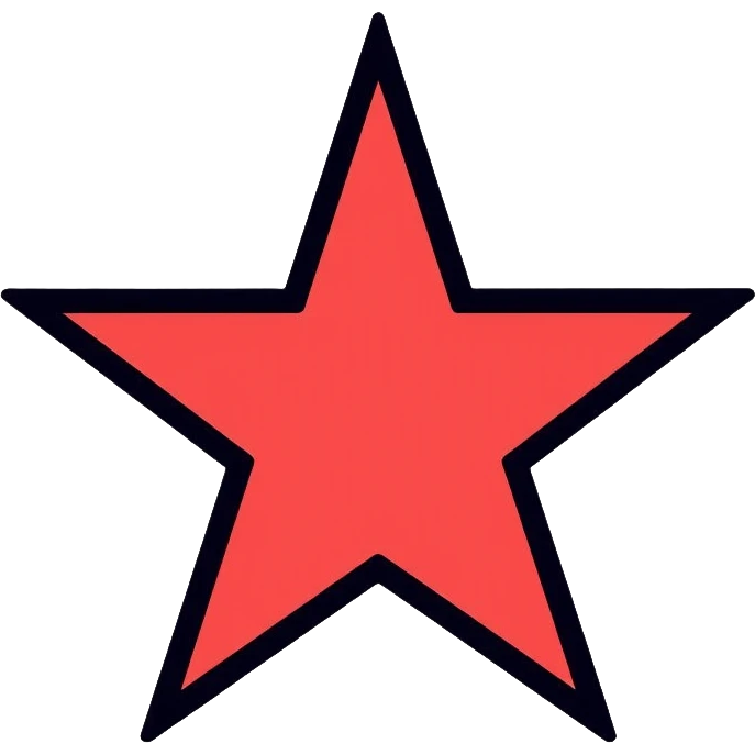 minimal red star logo, simple clean lines emoji