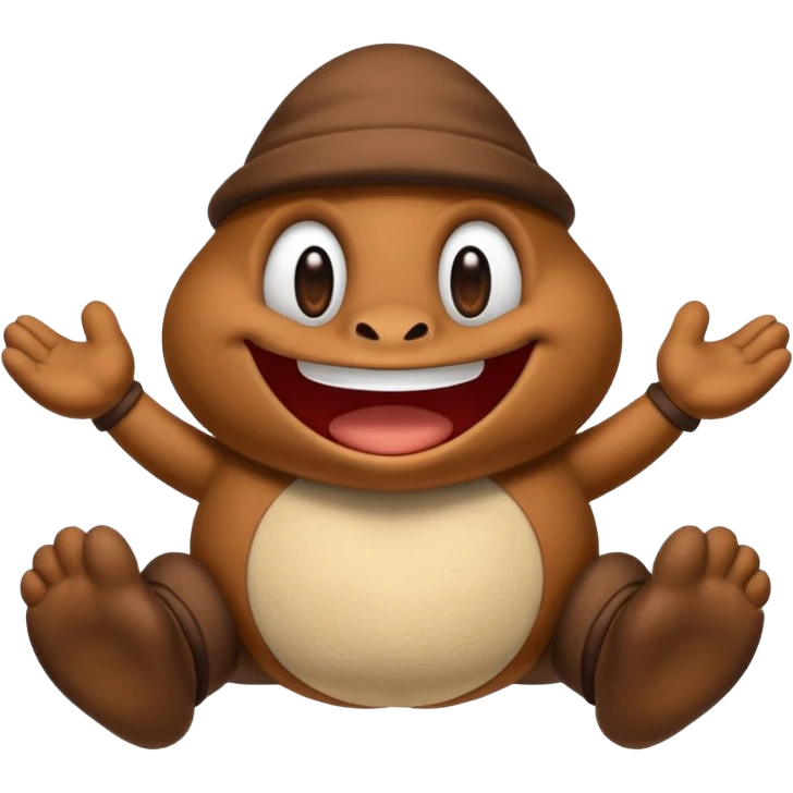 Happy goomba with feet emoji