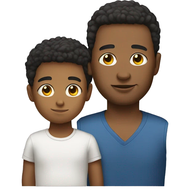 Son and father whole body big head emoji
