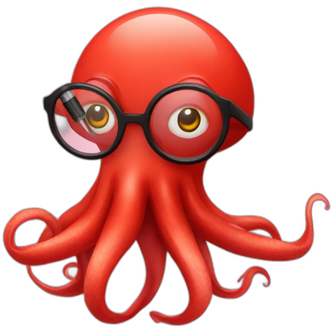 red human-squid with glasses and e-cigarette emoji