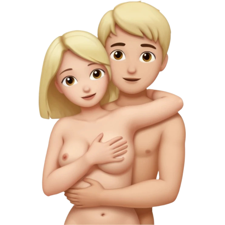 girl big big boobs naked hug with boy emoji