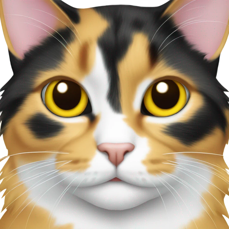 calico cat bright yellow eyes emoji