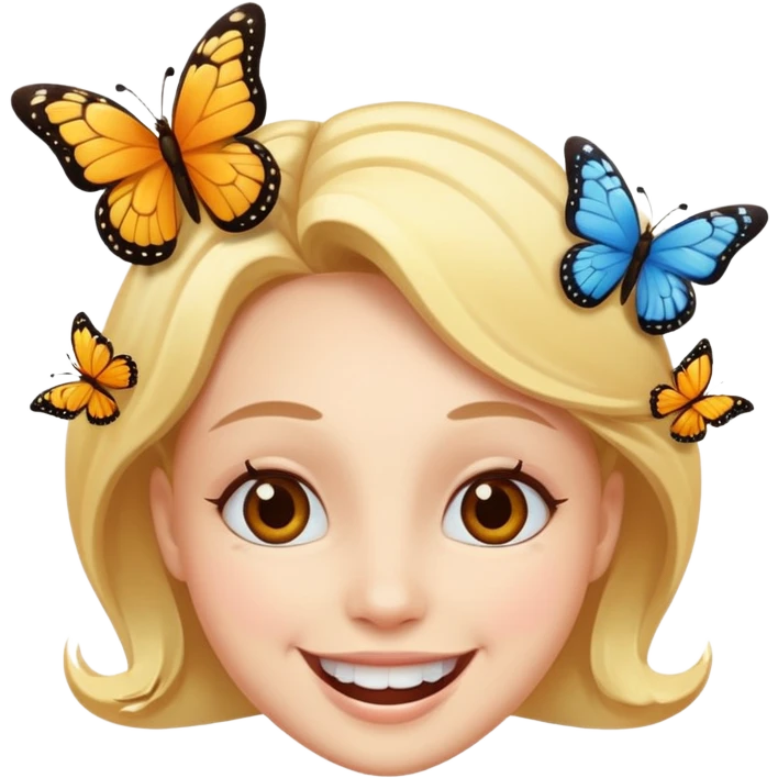 Smiling face with buttflies emoji