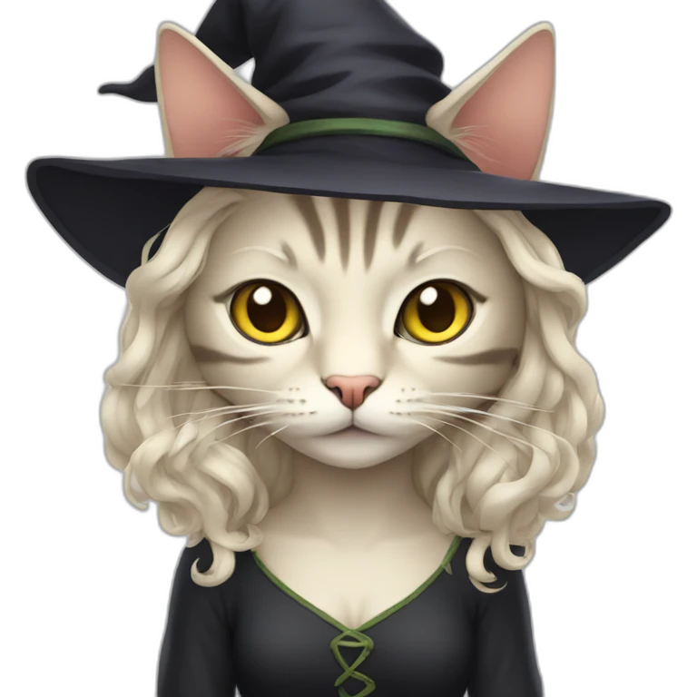 Cat witch emoji