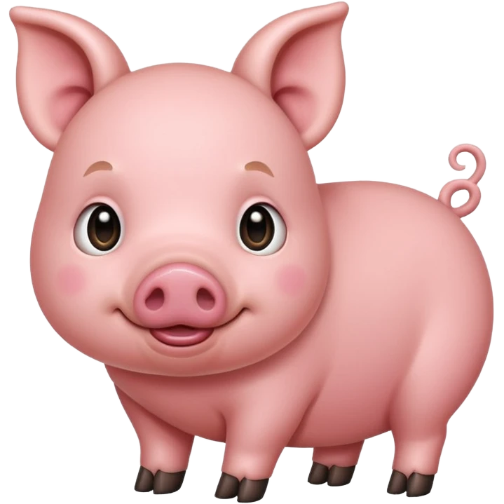 cute pig with a long tail emoji