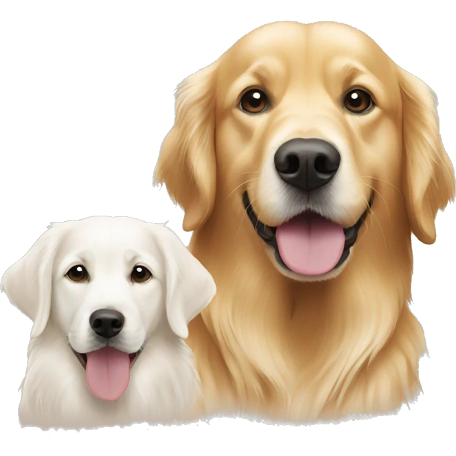 Two golden retrievers and one white golden retriever  emoji