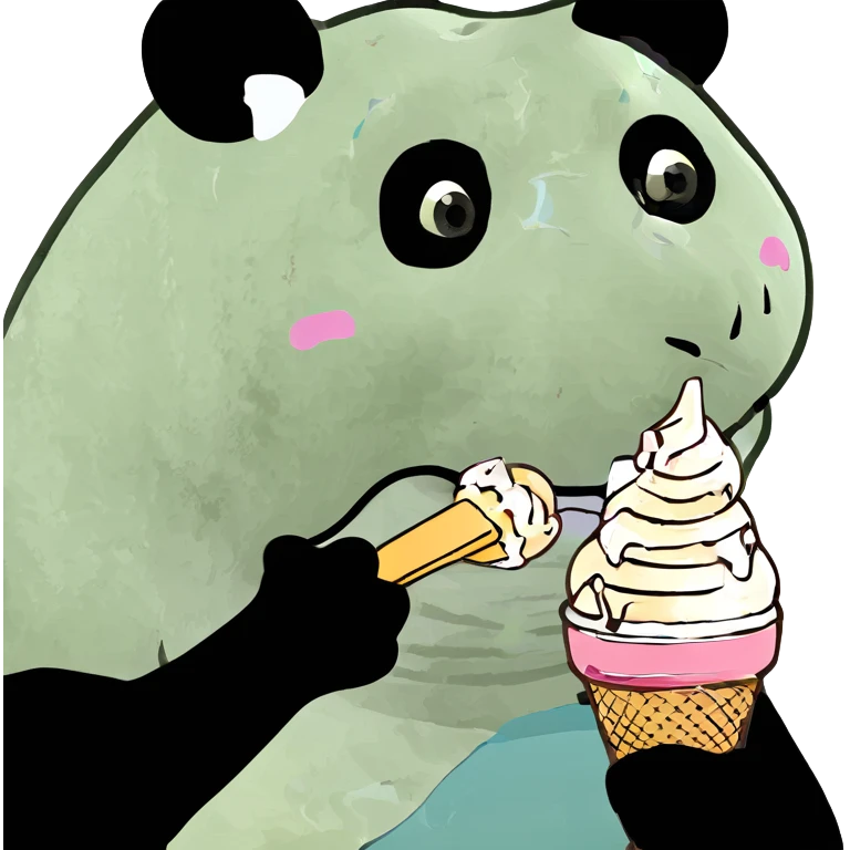 Panda eating ice cream emoji